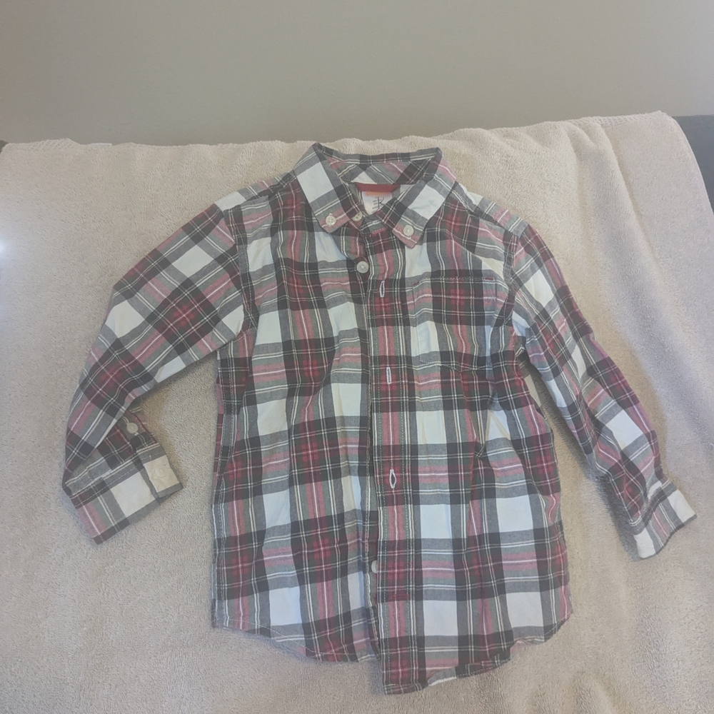 Plaid Kids Shirt - Red, Black, White